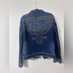 Harley-Davidson Dark Blue Eagle Studded Jacket